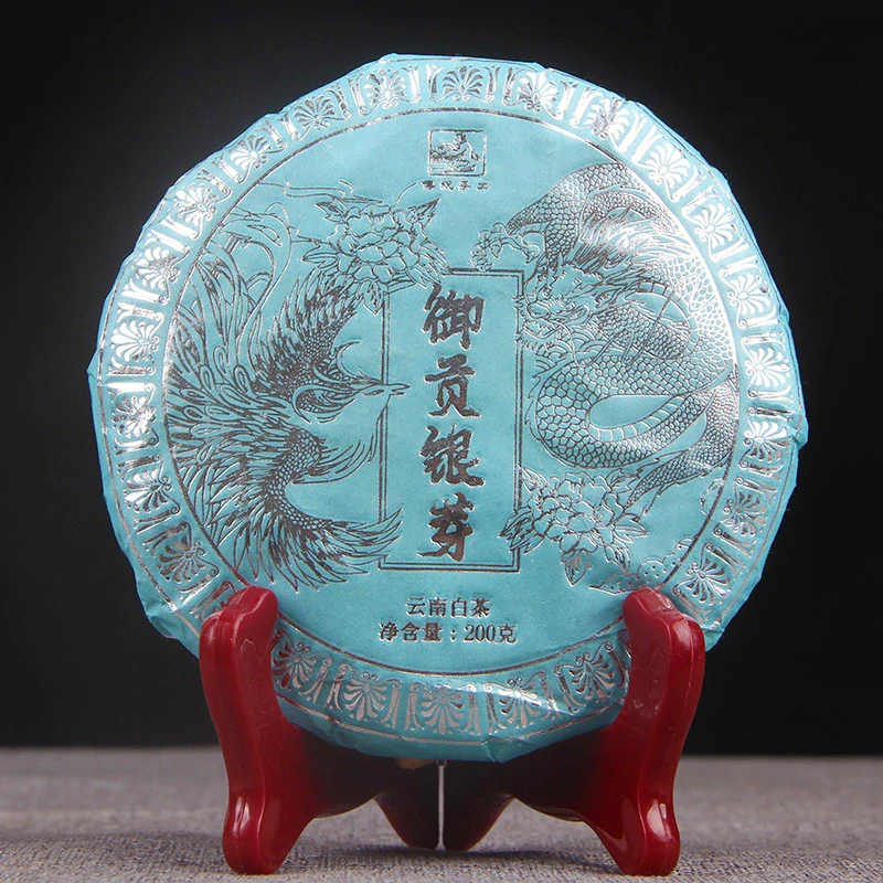 2021 Yunnan Tribute Silver Sprout Bílý Puerh koláč 200g